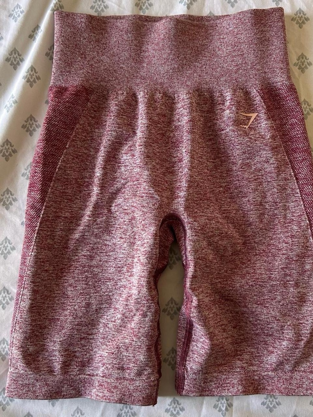 Gymshark High-Waist Seamless Bike Shorts in Heathered Burgundy